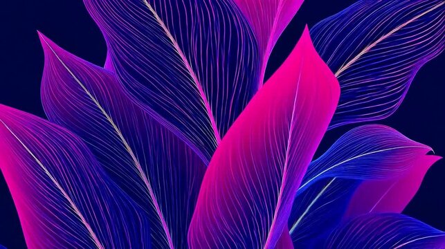 Vibrant abstract leaf patterns