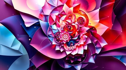 An abstract fractal background with purple flowers and pink rose petals creates a beautiful spring blossom garden featuring macro violet dahlia blooms and lilac floral nature in a summer gift bouquet