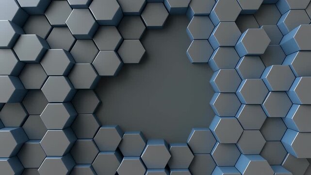 Hexagon Pattern: Abstract image featuring a pattern of geometric hexagonal shapes, showcasing a complex and intricate design, which is both modern and visually striking.