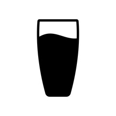 Glass icon. Black silhouette. Front and side view. Vector simple flat graphic illustration. Isolated object on a white background.