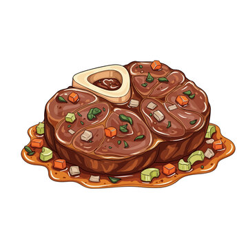 Osso Buco Italian Dish Detailed Vector