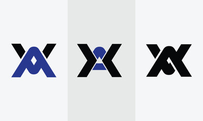 XA or AX monogram logo design