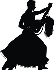 Ballroom Dance Performance Silhouette Graphic