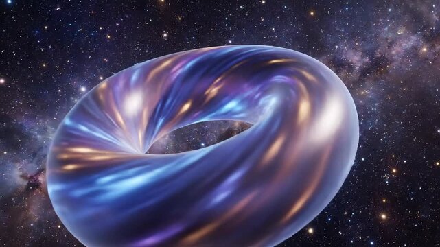Abstract Cosmic Torus: A Dynamic Journey Through Interstellar Space and Celestial Motion