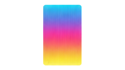 Vertical optical stripe panel with soft neon gradient transitions, subtle vibration effect, modern UI texture, flat design, isolated PNG on white background