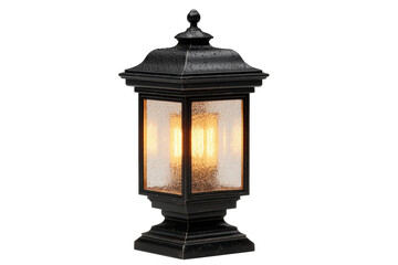 Fototapeta premium Black Outdoor Lantern with Glass Panels