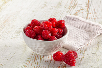 Ripe sweet juicy organic rasberry