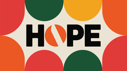 Hope in colorful circles Vector