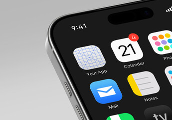 Phone App Icon Mockup - Screen Perspective