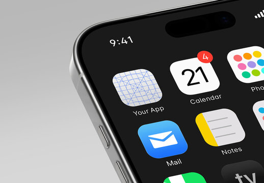 Phone App Icon Mockup - Screen Perspective
