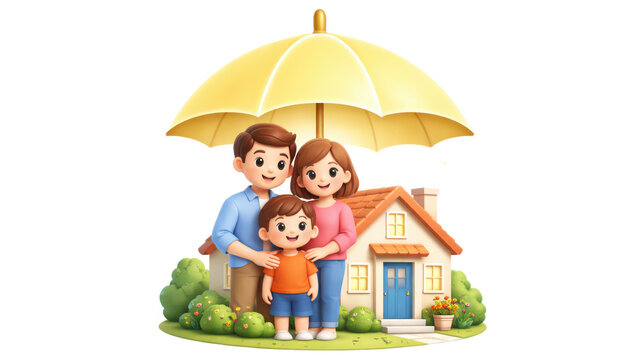 Protecting your family&rsquo;s future with term life insurance home illustration family secure environment