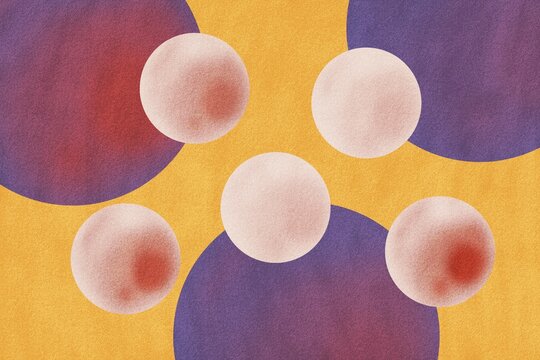 Abstract polka dot patterns in soft color palettes