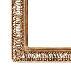 Wicker Mirror Frame in Natural Beige Tone with Rattan Texture for Home Decor