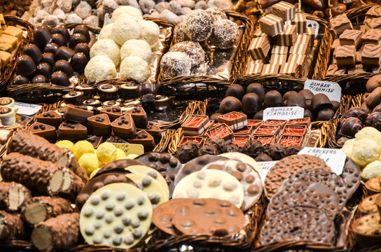 Assortment of delicious artisanal chocolates and sweets