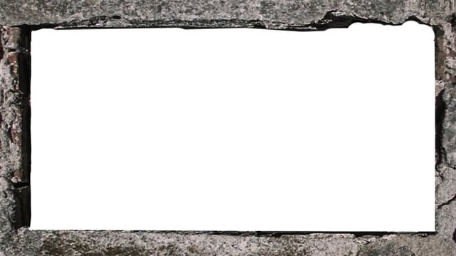 Blank frame with grey colors broken stone material borders 2d looped animated video
