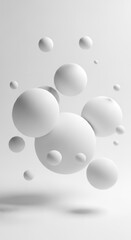 Floating sphere cluster in monochrome aesthetic, a serene abstract design