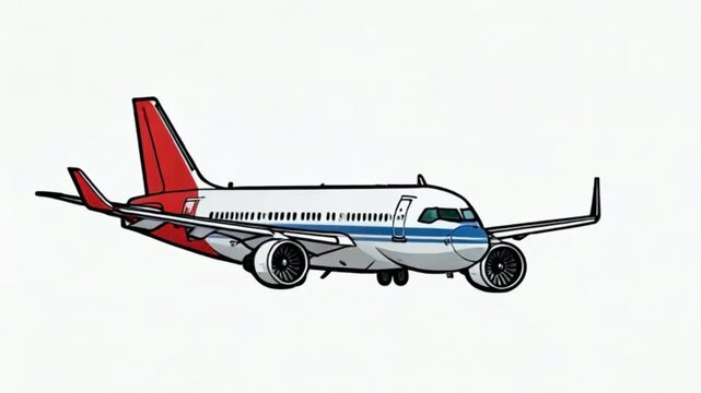 Dynamic Airplane Side View Vector for Aviation Footage