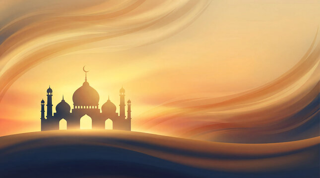 mosque in the sunset
