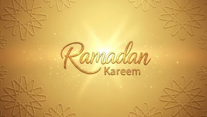 Ramadan Kareem: A golden display of ornate Islamic design, gracefully inscribed with the words Ramadan Kareem, evoking the spirit of Ramadan.
