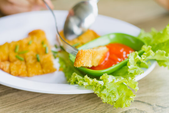 Close up of fried risoles popular Indonesian snack