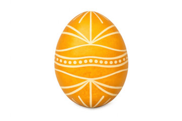 Orange easter egg with traditional folk art pattern