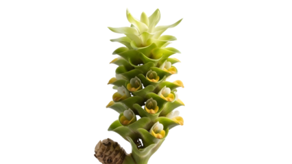 Exotic Turmeric Flower Spike Isolated on White Background, Curcuma Longa Bloom for Health and Wellness