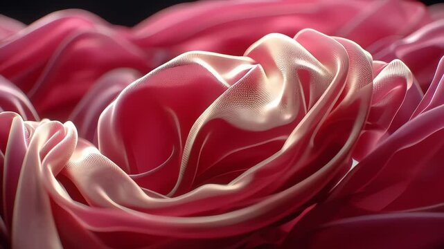 Abstract Pink Wavy Silk Cloth Texture Background Loop