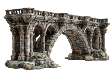 Ancient Stone Arch Bridge with Ornate Architecture