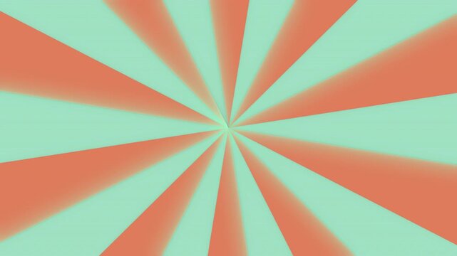 Retro sunburst background animation featuring orange and teal radial rays. Vintage style abstract burst design perfect for video intro, promo background
