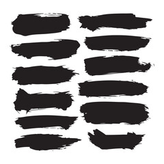 Black brush strokes on white background 11