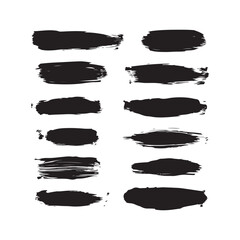 Black brush strokes on white background 12