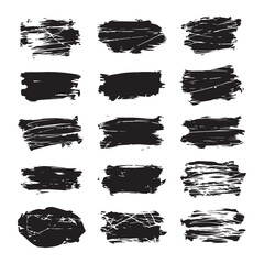 Black brush strokes on white background 4