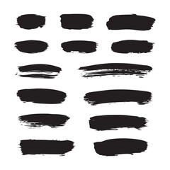 Black brush strokes on white background 6