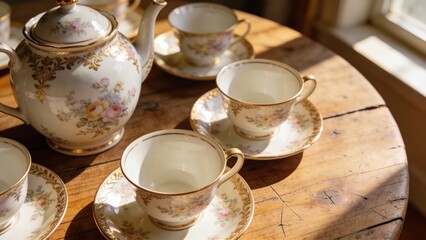 Vintage porcelain set: timeless elegance of old china