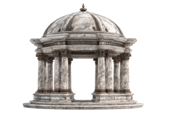 Classical Marble Gazebo with Dome and Columns