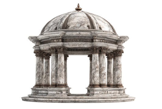 Classical Marble Gazebo with Dome and Columns