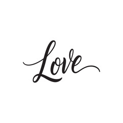 Black love text cursive word