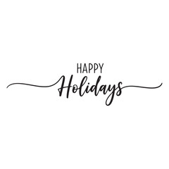 Happy Holidays text with decorative lines holiday greeting
