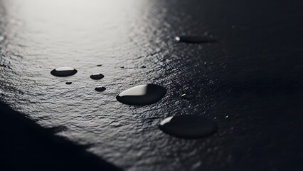 Health and Wellness: Water Droplets on Dark Textured Surface
