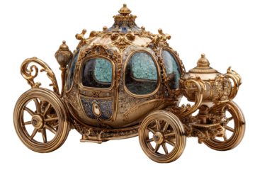 Exquisite Ornate Golden Cinderella Pumpkin Carriage
