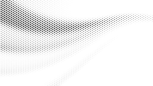 Modern black and white halftone background with flowing square dots wave and gradient texture Vector Illustration