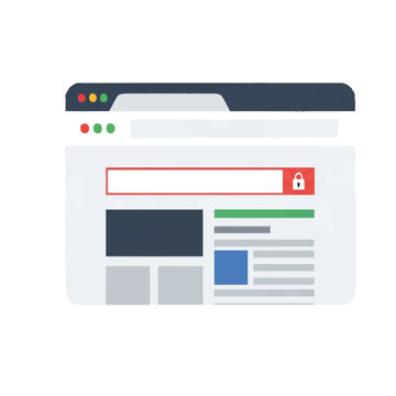Safe Website Flat Vector Illustration with Lock Symbol