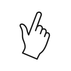 Fototapeta premium Minimal Pointer Hand Outline Icon Isolated on Transparent Background