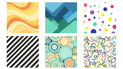 Obraz premium Collection of six different colorful abstract backgrounds and patterns