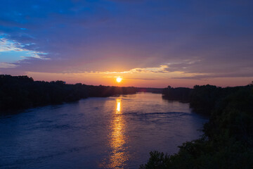 Vivid Sunset Over Open Water 