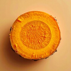 A Cross-Section of a Tree Trunk with Visible Growth Rings