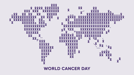 Fototapeta premium World cancer day awareness Vector