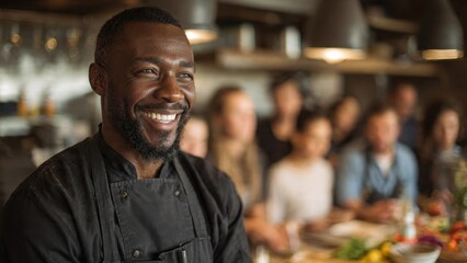 Fototapeta premium Smiling Chef in a Cooking Class