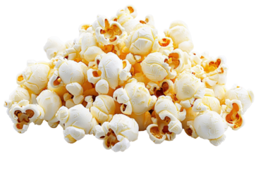 Freshly Popped Butter Popcorn Isolated on White