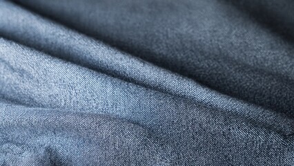 Close-up of Faded Blue Denim Fabric
